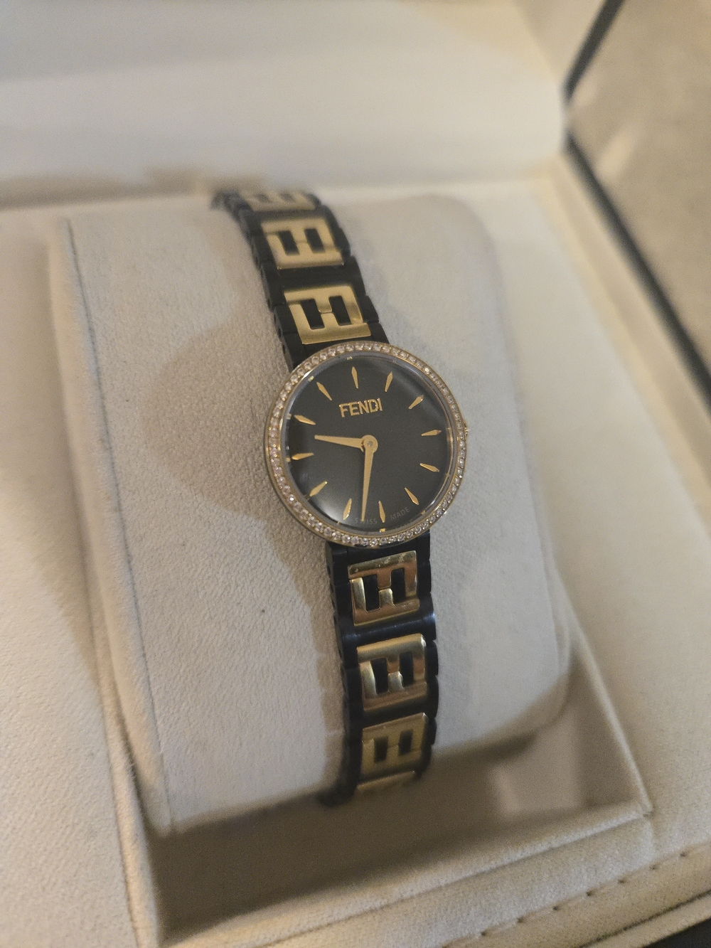 Fendi Black and Gold Forever Diamond Ladies Watch